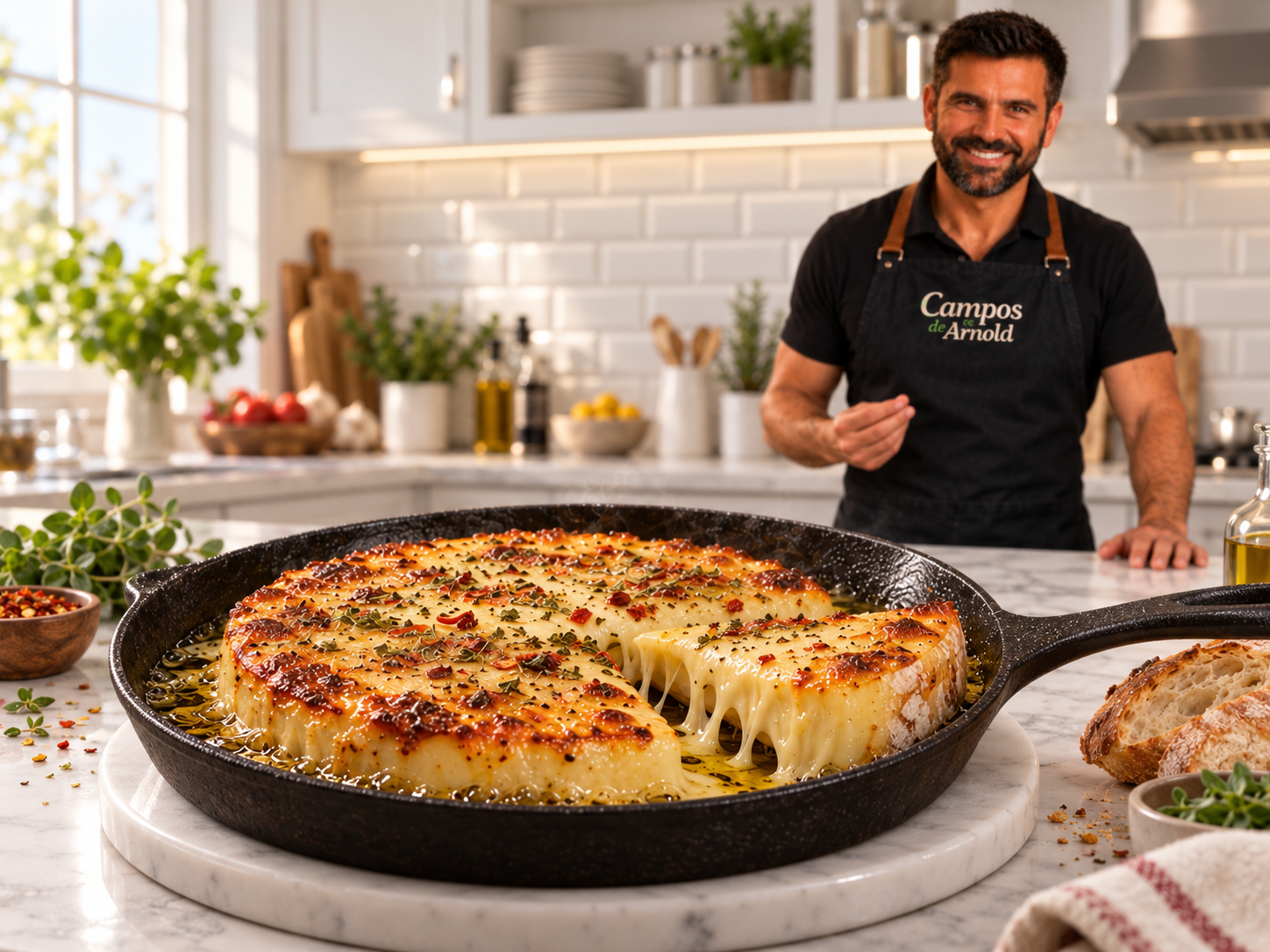 Plato preparado con queso artesanal Campos de Arnold